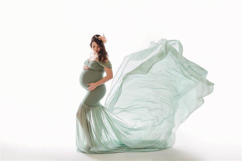 Tulle Maternity Photography Dresses Off the Shoulder Elegant
