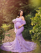 Load image into Gallery viewer, Lace Elegant Maternity Photography Dresses Spaghetti Strap Off The Shoulder
