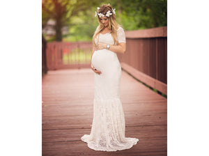 Lace Beach Maternity Photography Dresses 2021 Cap The Shoulder Elegant