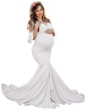 Load image into Gallery viewer, Cotton Pregnant Photography Dresses Off The Shoulder Elegant 2021