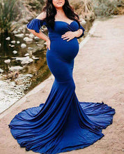 Load image into Gallery viewer, Cotton Pregnant Photography Dresses Off The Shoulder Elegant 2021