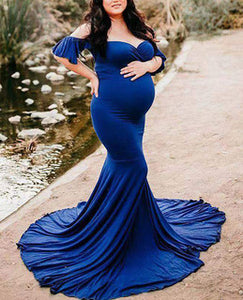 Cotton Pregnant Photography Dresses Off The Shoulder Elegant 2021