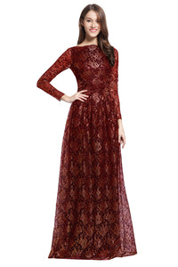 Lace Embroider Muslim Photography Dresses 3/4 sleeve Floor Length 2021
