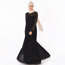 Load image into Gallery viewer, Chiffon Lace Muslim Photography Dresses 2021 3D Flower Long Sleeve Elegant Simple