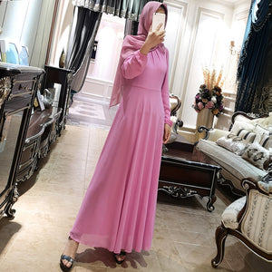 Chiffon Elegant Muslim Photography Dresses 2021  Maxi Dress For women with Hijab