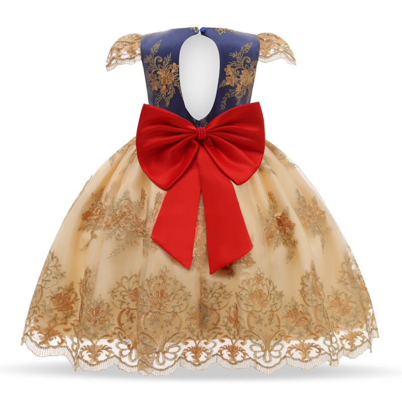 Lace Ball Gown Photography Dresses For Girls Princess Formal Prom Big Bowknot