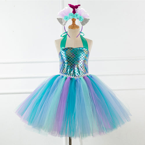 Rainbow Ball Gown Princess Photography Dresses For Girls Tutu Dresses Cosplay