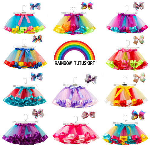 Tulle Rainbow Ball Gown Photography Dresses Princess For Girls Tutu Skirt