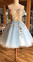 Load image into Gallery viewer, Cute Homecoming Dress 2022 Floral Short A Line Sleeveless Tulle with Appliques