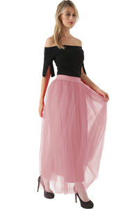 Tulle A-line Puffy Long Skirt with Pleats