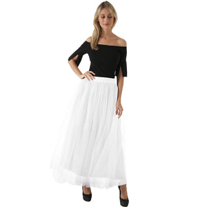 Tulle A-line Puffy Long Skirt with Pleats
