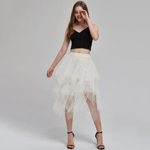 Load image into Gallery viewer, Asymmetry Tulle Knee-length Skirts A-line Puffy with Ruffles