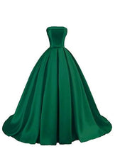Load image into Gallery viewer, Prom Dress 2022 Ball Gown Strapless Green Satin