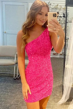 Load image into Gallery viewer, Hot Pink Homecoming Dress 2022 Bodycon Short Dress