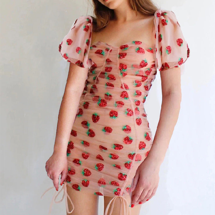 Strawberry Homecoming Dress 2021 Sheath Short Summer Dress 12 / Same As Sample Strawberry Homecoming Dress 2021 Sheath Short Summer Dress 12 / Same As Sample