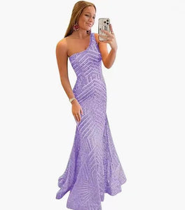 Sequin Prom Dress 2023 One-shoulder Sleeveless