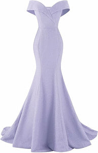 Mermaid/Trumpet Elegant Prom Dress 2023 Off Shoulder V Neck Short Sleeves Tie Back with Pleats