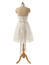 Load image into Gallery viewer, Saqulopr Wedding Dress 2021 Halter Ivory Lace Short Dress