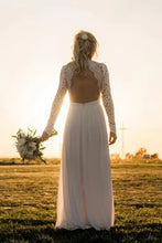 Load image into Gallery viewer, Classic Wedding Dress Ivory Lace Chiffon Long Bridesmaid Dress 2020