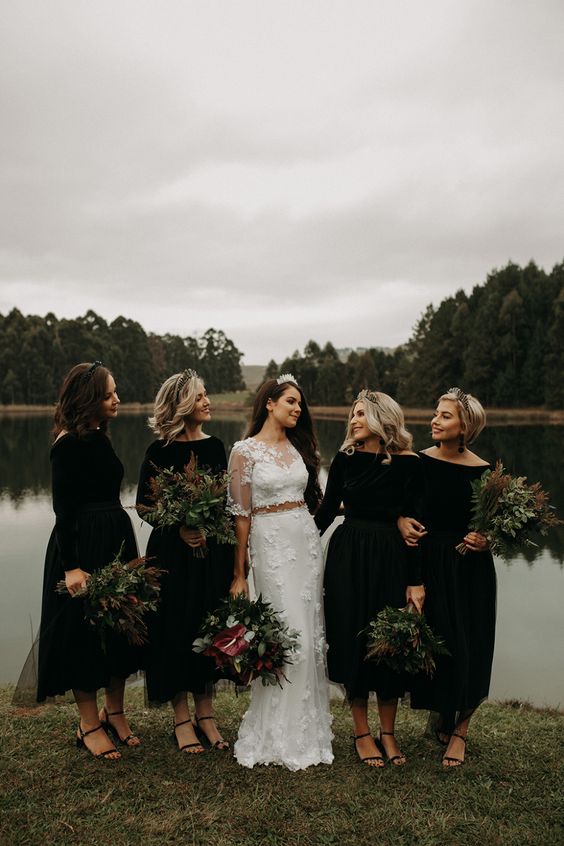 Black Bridesmaid Dress 2021 V-back Chiffon Tulle Midi Dress Dusty Rose / 8 Black Bridesmaid Dress 2021 V-back Chiffon Tulle Midi Dress Dusty Rose / 8