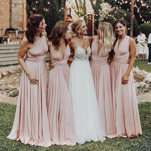 Blush Convertible Bridesmaid Dress 2021 Jersey Infinity Wrap Maxi Dres – AnnaCustomDress