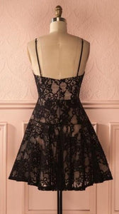 Short Homecoming Dress 2021 A Line Sleeveless Sweetheart Knee Length Lace Party Dress