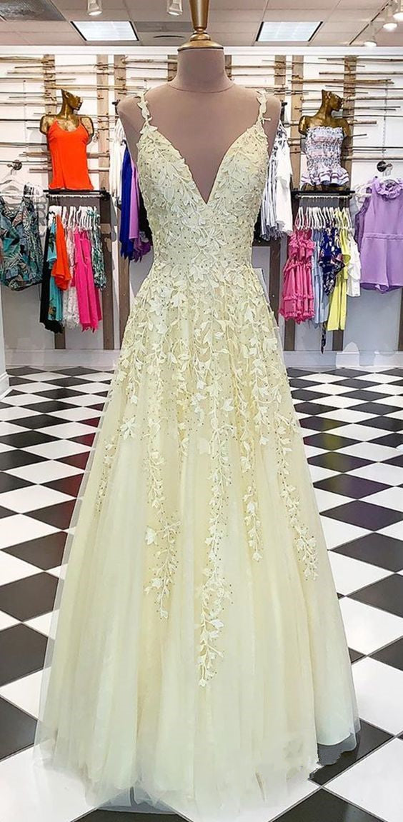 yellow homecoming dresses 2023 A-line Satin Fit and Flare Yellow Homecoming Dress with Pockets US6 / Custom Color