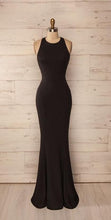 Load image into Gallery viewer, Black Prom Dress 2023 Sheath/Column Halter Sleeveless Jersey with Ruffles