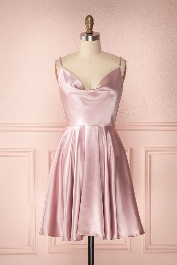 Short Homecoming Dress 2021 A Line Sleeveless Knee Length Satin Summer AnnaCustomDress Short Homecoming Dress 2021 A Line Sleeveless Knee Length Satin Summer AnnaCustomDress