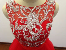 Load image into Gallery viewer, Beaded Red Tulle Homecoming Dress 2020