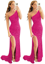 Load image into Gallery viewer, Hot Pink Prom Dresses 2023 Long Bodycon Sequin with Slit
