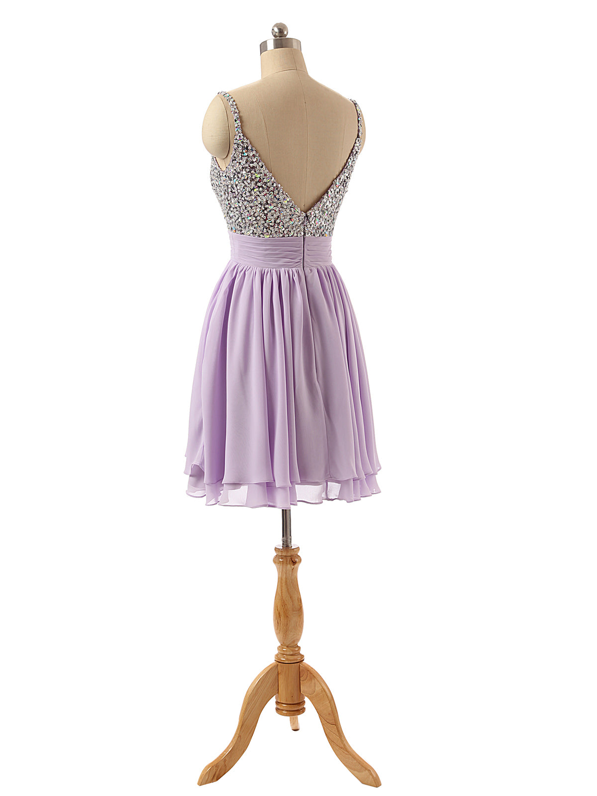 Beaded Homecoming Dress 2020 Light Purple Chiffon Cocktail Dress AnnaCustomDress Beaded Homecoming Dress 2020 Light Purple Chiffon Cocktail Dress AnnaCustomDress