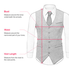Load image into Gallery viewer, Mens Vest Made to Order Brown Wedding Prom Waistcoat Casual Business V-neck 2 Pockets 8 Buttons