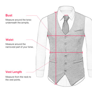 Brown Herringbone & Satin Men's Vest Made to Order Wedding Groomsmen Waistcoat