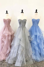 Load image into Gallery viewer, Long Homecoming Dress 2021 A Line Sleeveless Floor Length Tulle Party Dress Romantic