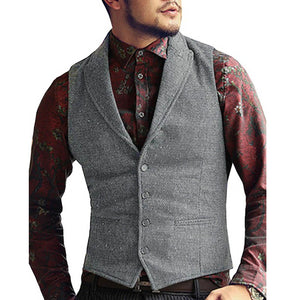 Mens Vest Made to Order Black Wedding Prom Waistcoat Casual Business Tailored Collar 2 Pockets 4 Buttons