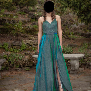 Glitter Long Prom Dress 2020 with Slit