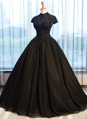 Black Prom Dress 2021 Lace Tulle Ball Gown