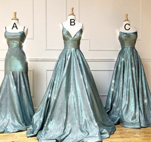 Load image into Gallery viewer, Glitter Green Prom Dress 2022 Spaghetti Straps Corset Back with Horsehair Hem
