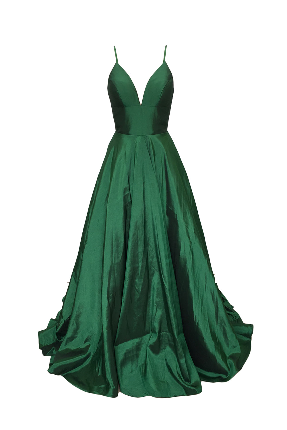 Emerald Green Prom Dress 2022 Spaghetti Straps Taffeta Long Evening Dress with Pockets 24W / Red Emerald Green Prom Dress 2022 Spaghetti Straps Taffeta Long Evening Dress with Pockets 24W / Red