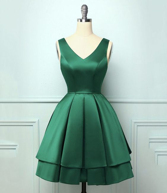 Green Homecoming Dress 2021 A Line V Neck Satin Short / Mini Sleeveless Cocktail Dress Simple 16 / Red Green Homecoming Dress 2021 A Line V Neck Satin Short / Mini Sleeveless Cocktail Dress Simple 16 / Red