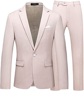Men's Suit Slim Fit 2 Piece One Button Notch Lapel Tuxedo For Wedding Prom
