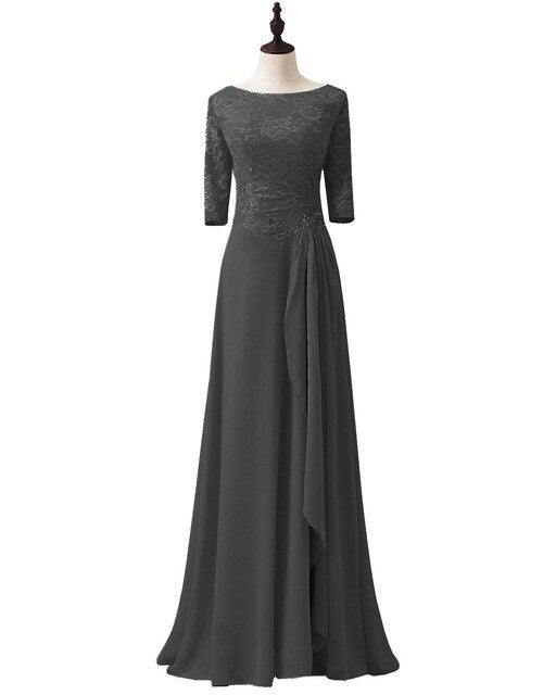 Chiffon Elegant Half Sleeves Lace Mother Of the Bride Dress For Weddin ...