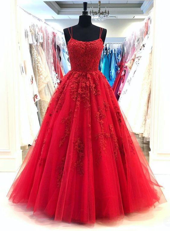 Red Prom Dress 2022 Ball Gown Corset Back Long Sleeveless Tulle with Lace Appliques 10 / Black Red Prom Dress 2022 Ball Gown Corset Back Long Sleeveless Tulle with Lace Appliques 10 / Black
