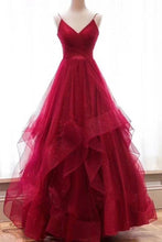 Load image into Gallery viewer, Trendy Prom Dress 2022 Spaghetti Strap V-neck Horsehair Tulle