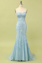 Load image into Gallery viewer, Trendy Prom Dress 2022 Mermaid Corset back Tulle with lace appliques
