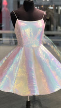 Load image into Gallery viewer, Short Prom Dress 2022  Spaghetti strap Glitter Homecoming Dress