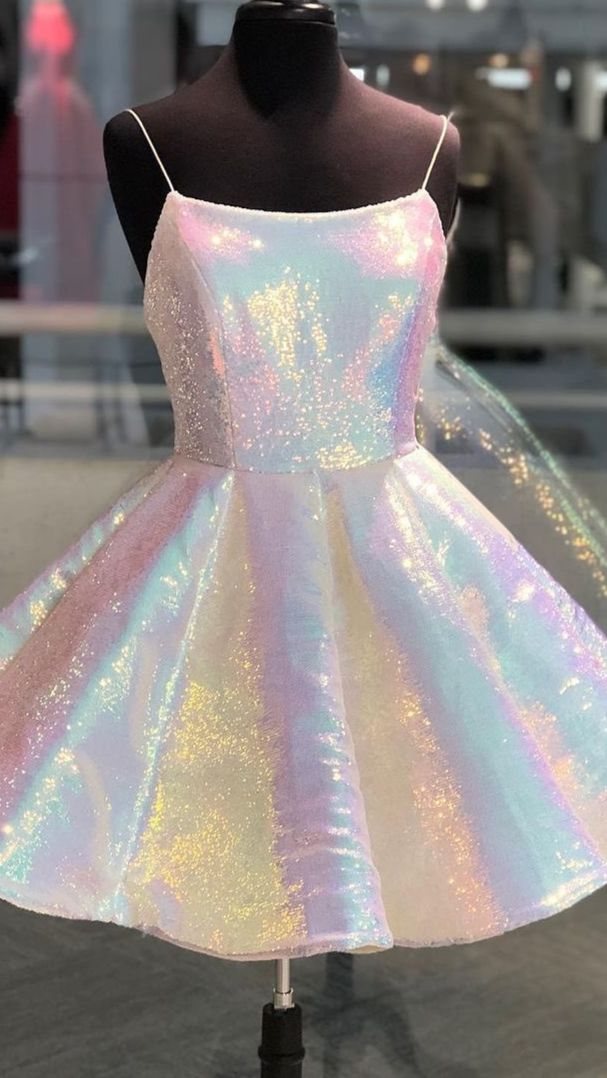 Short Prom Dress 2022 Spaghetti Strap Glitter Homecoming Dress 2 / Same As Sample Short Prom Dress 2022 Spaghetti Strap Glitter Homecoming Dress 2 / Same As Sample