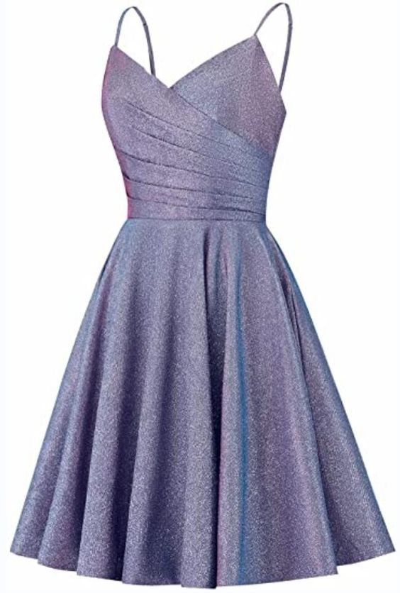Short Prom Dress 2022 Spaghetti straps Sweetheart neckline Homecoming Dress Glitter with Ruched 22W / Pink Glitter Short Prom Dress 2022 Spaghetti straps Sweetheart neckline Homecoming Dress Glitter with Ruched 22W / Pink Glitter