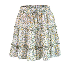 Load image into Gallery viewer, Women&#39;s Floral Flared Short Skirt Polka Dot Pleated Mini Skater Skirt